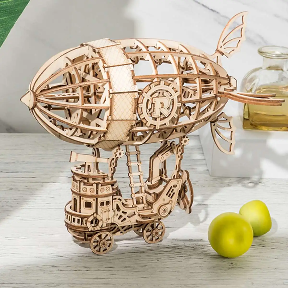 Деревянный глобус головоломка 3D DIY модель головоломки для сборки украшения дома и офиса игрушки для взрослых колесо обозрения Тыква тележка винтажная камера