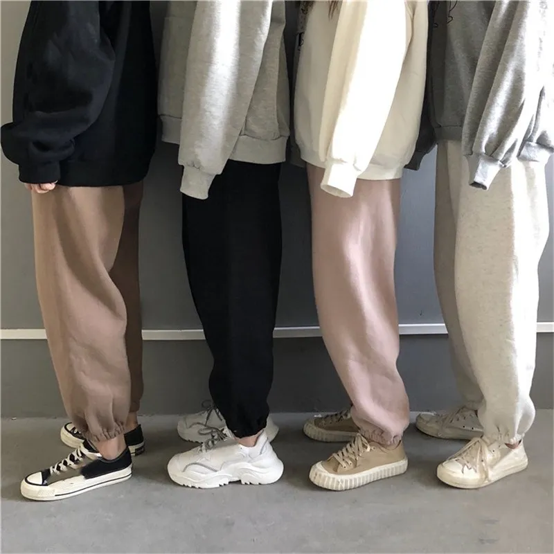 

Winter Autumn Thicken Velvet Elastic Waist Pants Loose Solid Color Cotton Harem Pants Women Casual Warm Trousers