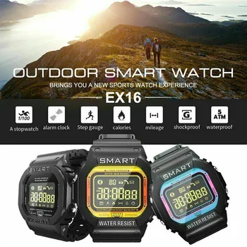 

Sale EX16T Smart Watch Men 5ATM Waterproof 18 Month Standby Bluetooth Smartwatch Remote Control Sports Pedometer Watches