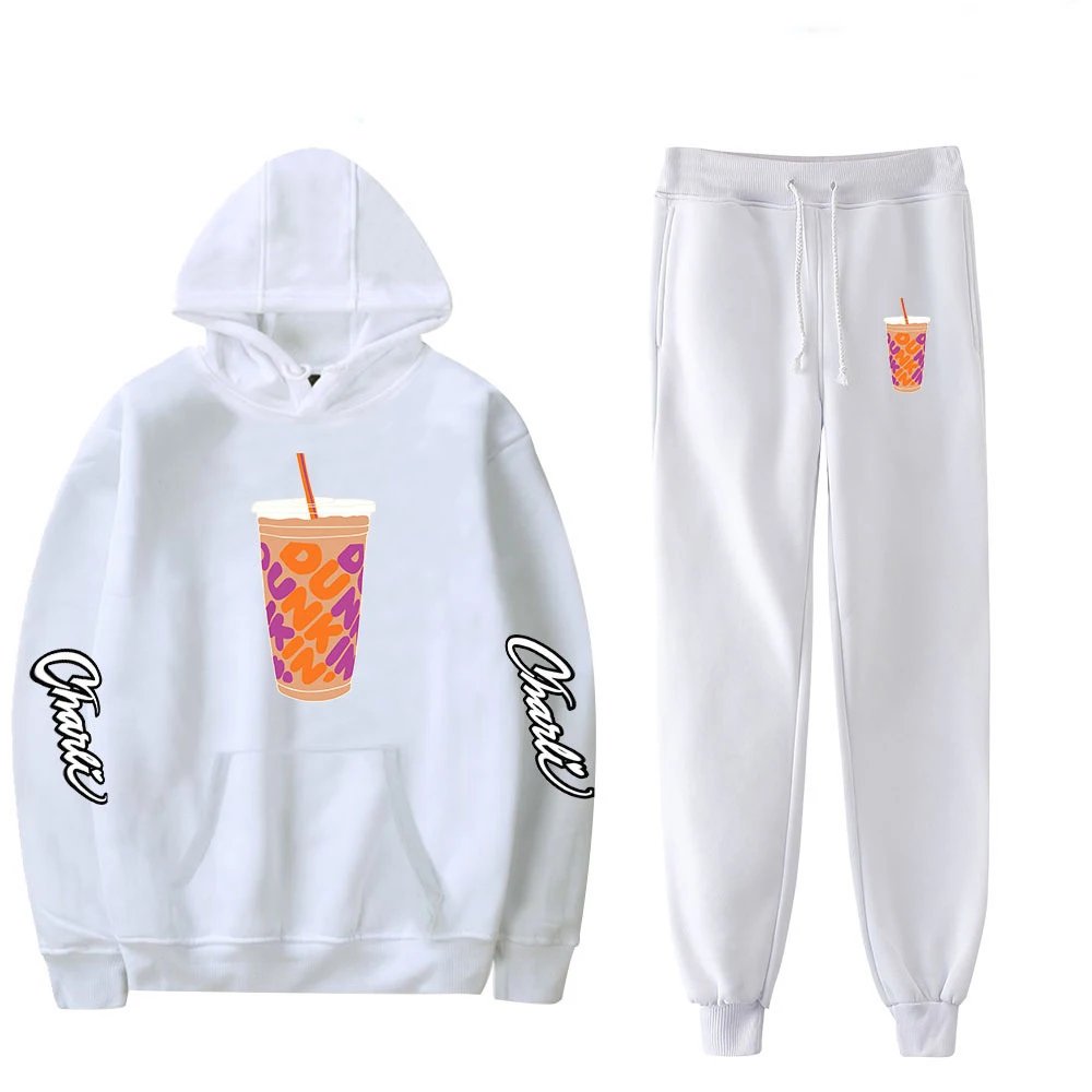 Толстовка с капюшоном Charli Damelio Merch спортивный костюм пуловер рисунком Charlie + штаны