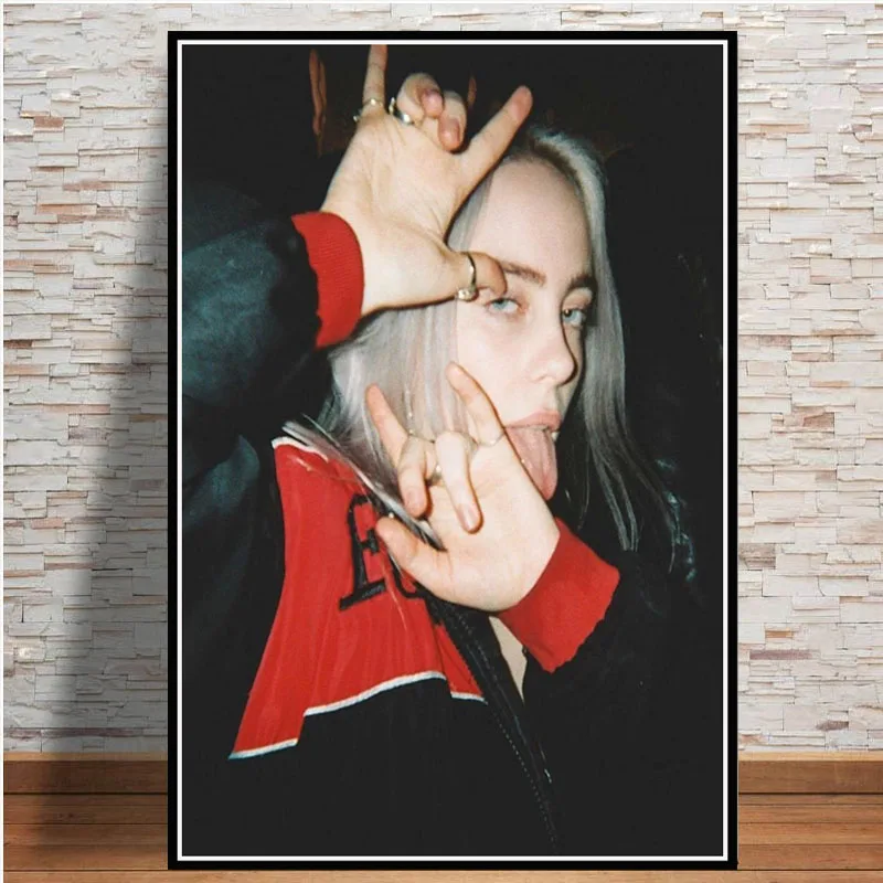 Постер с принтами Billie Eilish, музыкальный альбом, не улыбайся мне, поп-звезда, холст, художественная живопись, настенные картины для гостиной, домашний декор