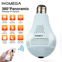 INQMEGA 960P 360 Wi-Fi камера системы безопасности лампа панорамная камера Wifi IP камера рыбий глаз Панорамное наблюдение Домашняя безопасность IP камера