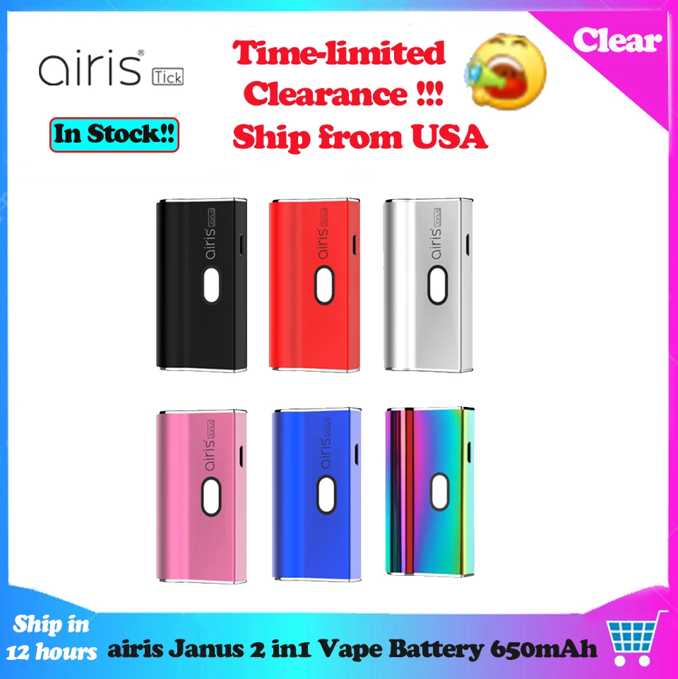 Распродажа! AIRISTECH airis Janus 2 в 1 батарея для вейпа 650 мАч электронная сигарета Vape