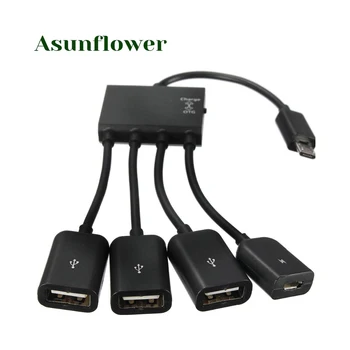 

4 Port OTG Micro USB HUB With Charge Interface for Android Phone Tablet for Samsung Galaxy S2 S3 S4 S5 Tab3 OTG USB HUB Adapter