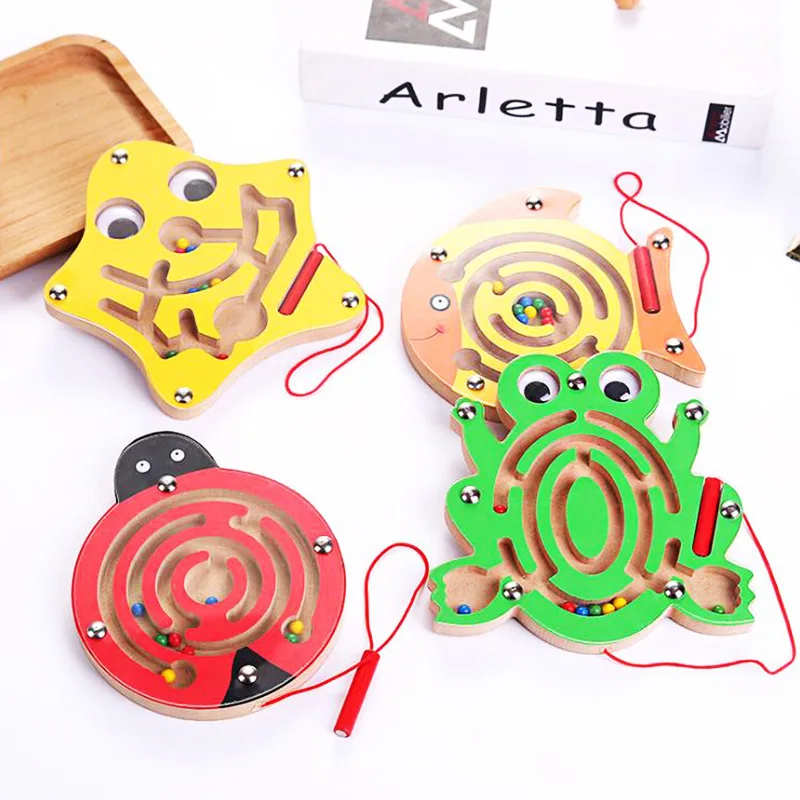 

Montessori Toys Educational Wooden Toy for Children Early Learning Magnetic Maze Puzzle Labyrinth Brain Teaser Game educativo