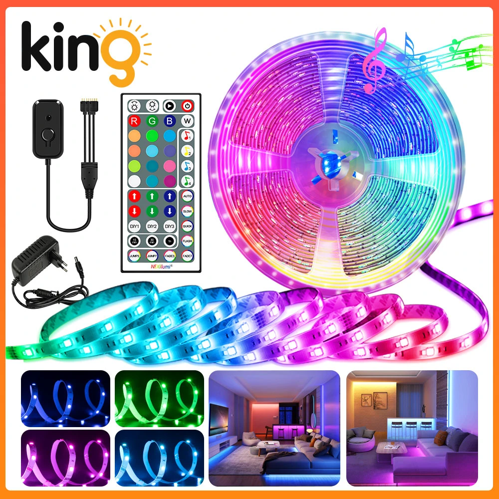 vat deksel Interpersoonlijk Led Strip Verlichting, Muziek Sync Kleur Veranderende Led Licht Strip, Met  Ir Afstandsbediening, SMD5050 Rgb Led Verlichting Diy Modus Voor Room Party| LED-strips| - AliExpress