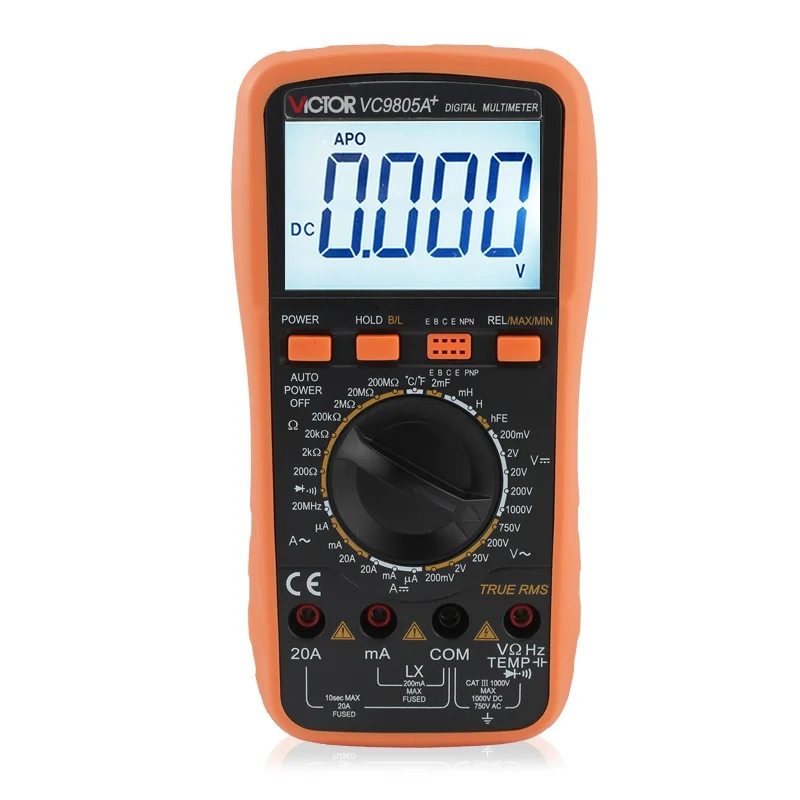 VICTOR VC9805A+ истинный RMS DMM AC/DC аммертер сопротивления, емкости и индуктивности частоты температуры тестер