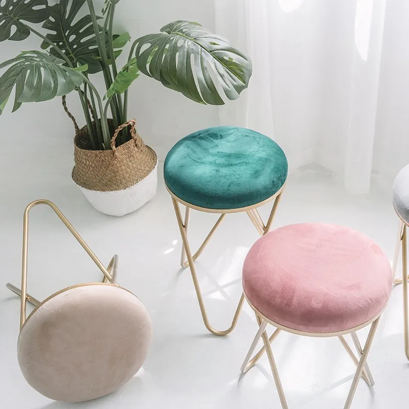 Iron Stool Dressing Chair Northern Europe Restaurant Stool Bedroom Modern Stool Ins Originality Small Round Stool Shoes Stool