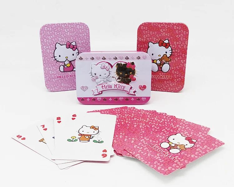 Hello kitty покер игральные карты жестяная коробка упаковка