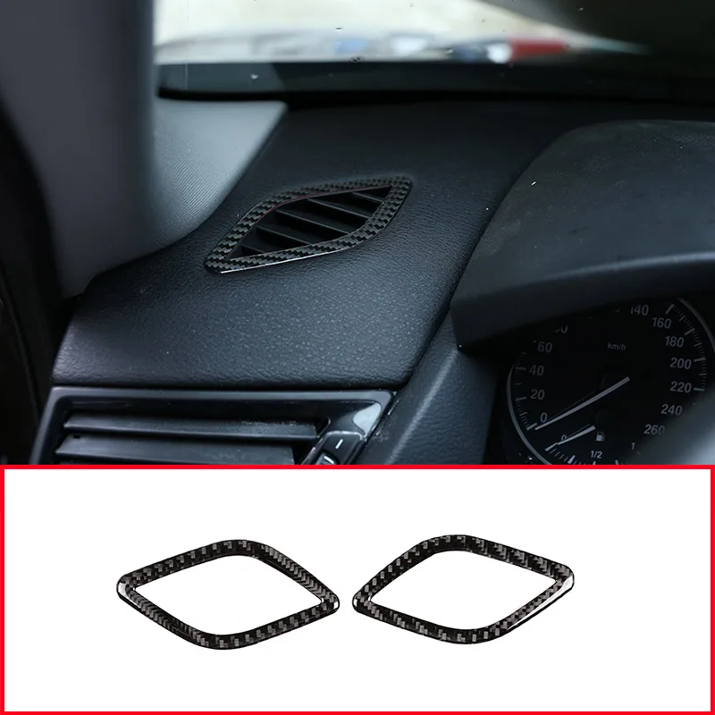 

2pcs Carbon Fiber Car Dashboard Air Conditioning Vent Frame Trim For BMW X1 E84 2011-2015 Accessories