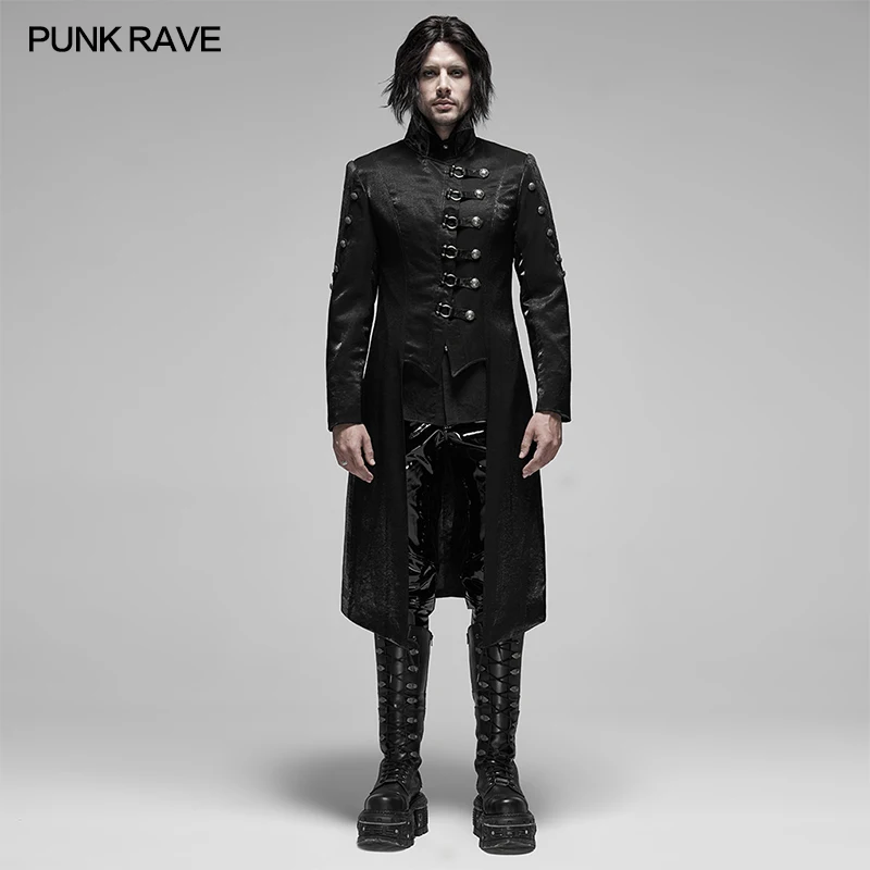 Мужской асимметричный кардиган на молнии черное пальто средней длины в