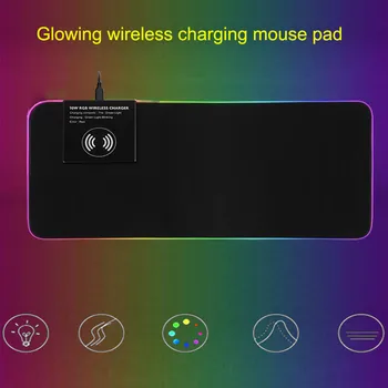 

Universal Computer Mouse Pad Keyboard Glowing Home Office RGB Led Illuminated Gaming Ultra Thin Foldable Wireless Charging Pad