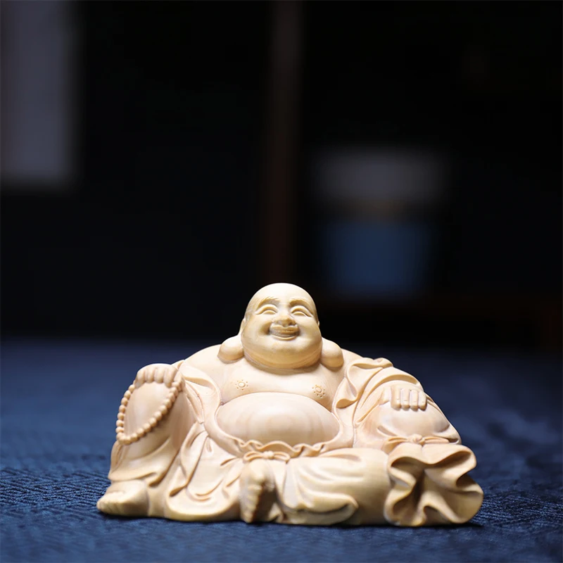 

10cm/12.5cm Boxwood Buddha Feng Shui Car Hanging Wood Statue Zen Real Wood Wood Sculpture Home Décor