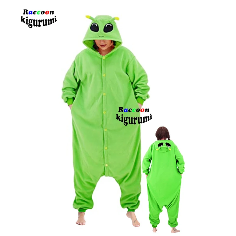 21 New Alien Green Cartoon Pajamas Female Male Animal Adult Christmas Cosplay Raccoon Kigurumi Boy
