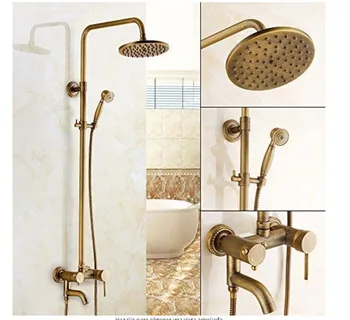 

YUJIE Free shipping european style black gold copper faucet shower rain set with booster gun ZHHY2052