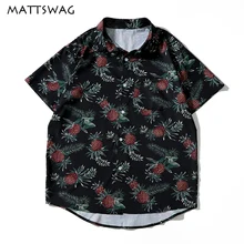 MATTSWAG Pineapple Flower Leaf Print Men Short Sleeve Summer Hawaiian Casual Mens Shirt Button Tropical Beach Hawaii Shirts Male MATTSWAG Pineapple Flower Leaf Print Men Short Sleeve Summer Hawaiian Casual Mens Shirt Button Tropical Beach Hawaii Shirts Male