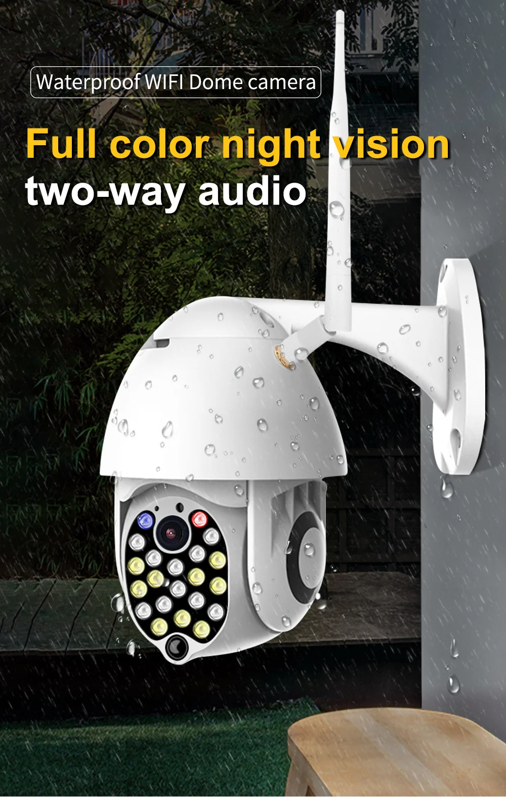 Câmera ao ar Plus à Prova Água para a Segurança em Casa 3mp sem Fio Jiange Wi-fi Zoom Livre Leds 1080 p - Ptz Inteligente Ycc365 Dwaterproof 21 2 21 leds 1080 p 3mp sem fio