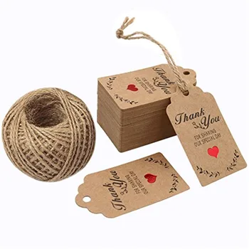 

Wedding Favor Gift Tags, Kraft Paper Craft Hang Price Tags for DIY & Gift Wrapping- Thank You for Sharing Our Special Day 300pcs