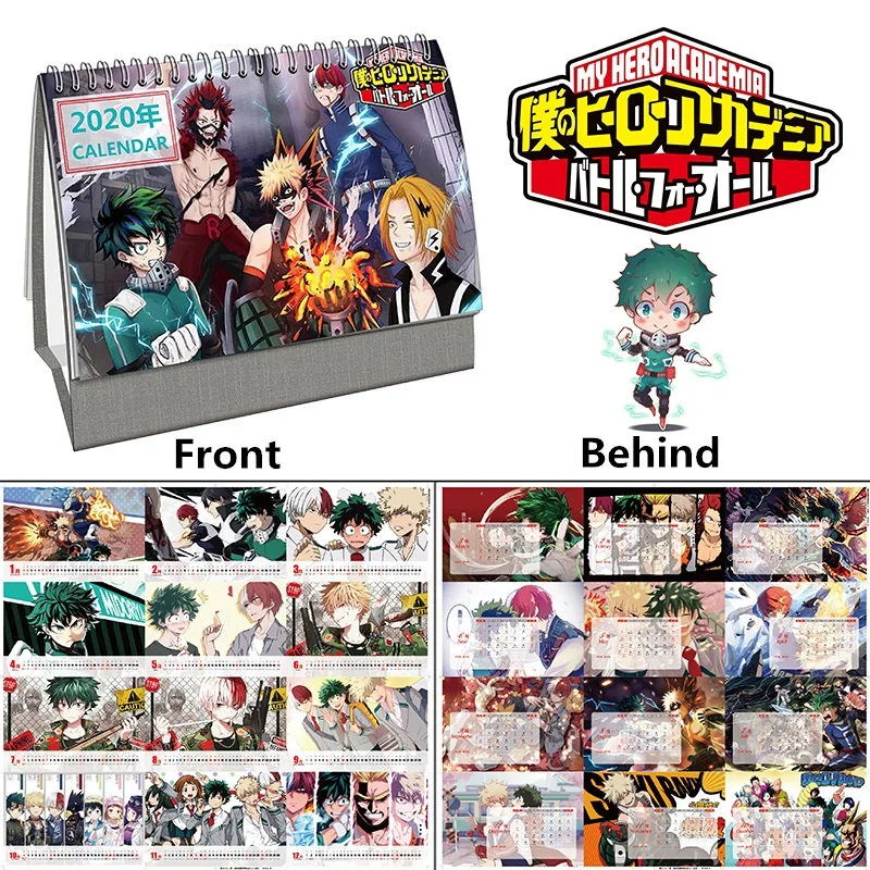 my hero academia calendar 2021 2020 Anime My Hero Academia Calendar Diy Cartoon Coil Desktop Calendars 2019 01 2019 12 Office School Supplies Calendar Aliexpress my hero academia calendar 2021