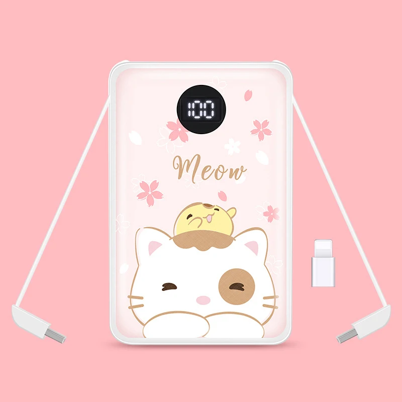 10000 mAh мини банк питания милый светодиодный цифровой дисплей Портативный зарядный внешний аккумулятор для Xiaomi Iphone