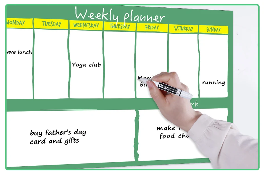 Магнитная доска-еженедельник домашний холодильник офисная сухая салфетка календарь расписание делать список семьи план еды Памятка доска