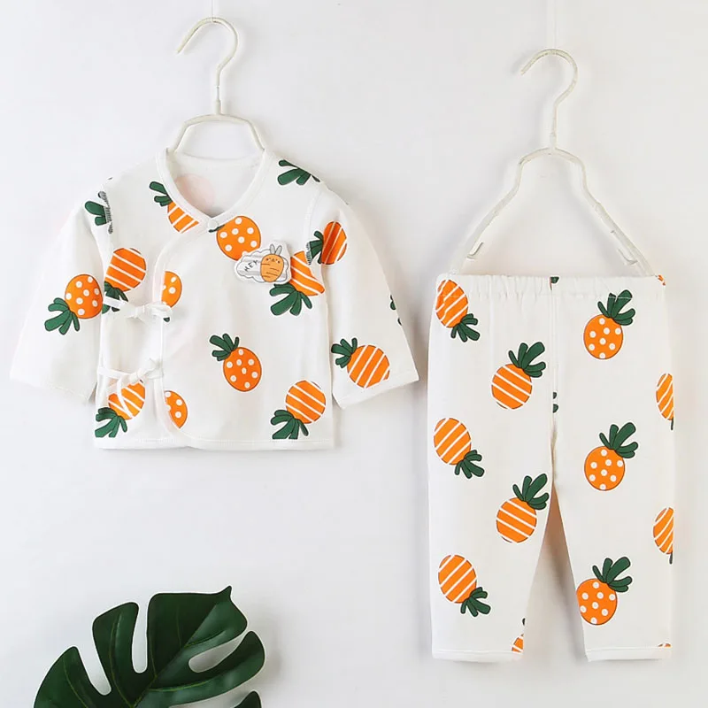 Детские пижамы детская одежда для сна детские пижамы комплекты блузка с длинными рукавами и цветочным рисунком для мальчиков и девочек Топы+ штаны, хлопковая одежда для сна от 0 до 12 месяцев