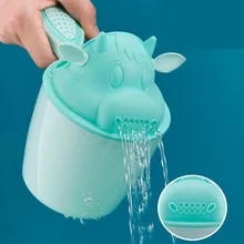 Tasse de lavage des cheveux pour bébé, mignon dessin animé vache style enfants, shampoing tasse de rinçage, cuillères de douche pour bébé, outil de bain pour enfants