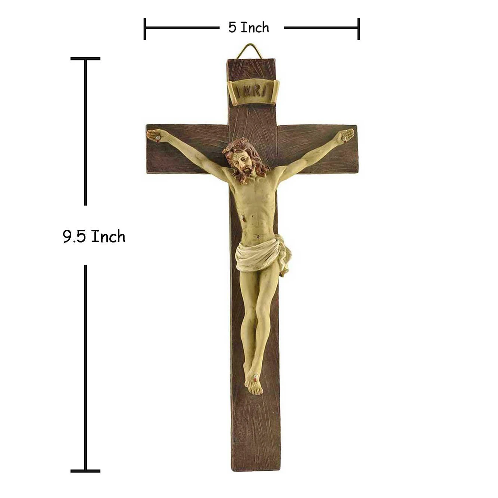 GARNECK Gesù Croce Figurina Ornamento Artistico Croce di Cristo Tono Croce Crocifisso Statua Decorazione Desktop per Home Office Regalo Chiesa Rame 