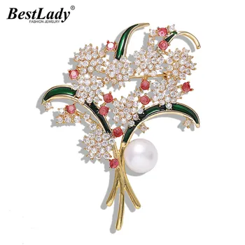 

Best lady Fashion Women Cute Large Brooches Flower Imitation Pearls Rhinestones Crystal Wedding Brooch Pin Jewelry Accessories