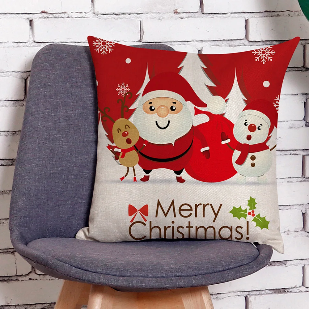 Letter Pillow Cover Room For Home Textile Bedrooms Sofa Pillowcase Cotton Linen Christmas Decoration Square 45x45cm