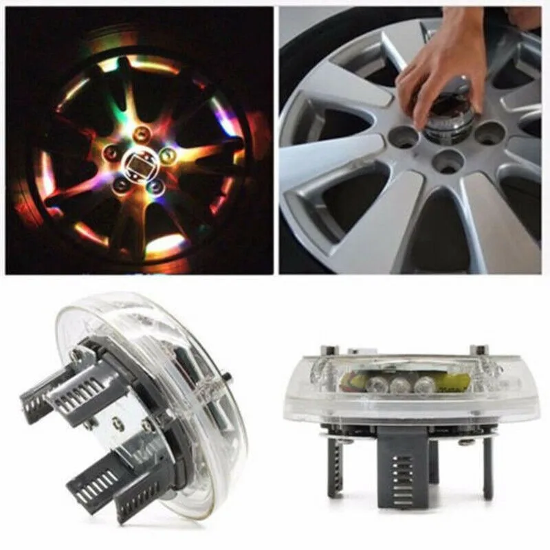 Car RGB Solar Tire Lamp 4 Mode 12 LED Waterproof Energy Flash Wheel Tire Rim Lights for Auto Decoration Colorful Atmosphere Lamp dodge charger headlights