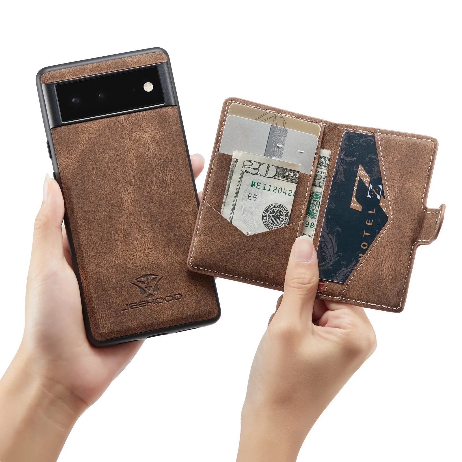Leather Wallet Case For Google Pixel 5 and 6 Series