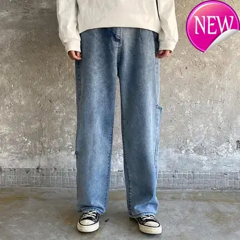 

Ripped Fashion Straight Mens Jeans 2020 Summer Oversize 5XL Jeans Man Loose High Street Collage Male Denim Pants
