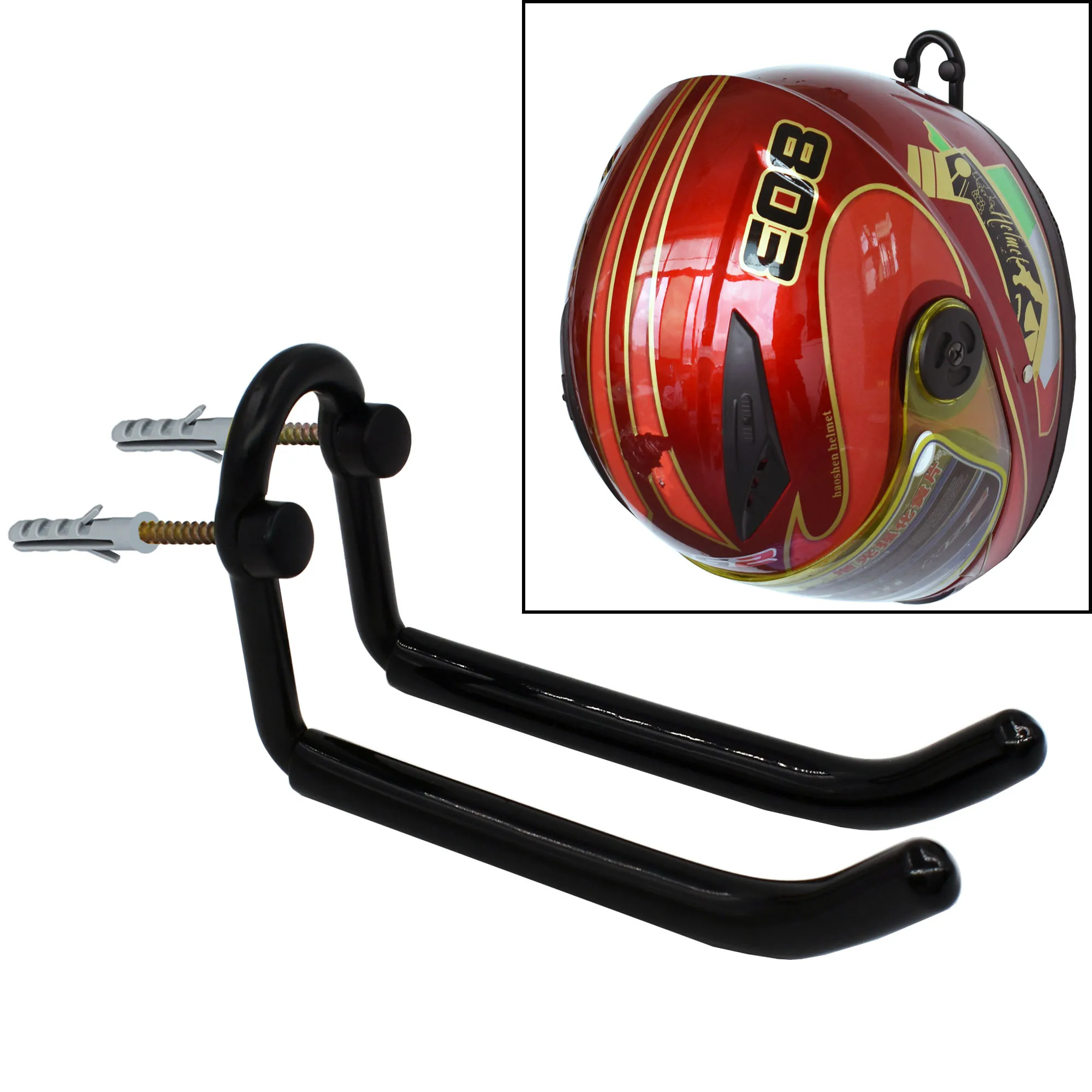 V стиль мотоциклетный шлем настенная стойка вешалка настенное крепление без