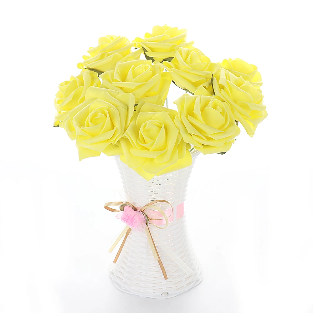 2 Roses Styles 18 Colors 8CM 6.5CM 10Pcs Artificial Rose Flowers Wedding Bride Bouquet Simulation Flower Home Hotel Decor P0.2 | Дом и сад