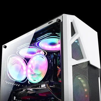 

1Set 3Pcs 12cm RGB LED Computer Cooling Fan with 1set Standard Controller Colorful LED PC Cooling Fan (Style 1)