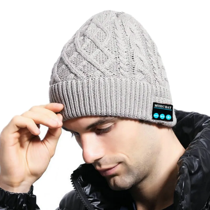 Трикотажные материалы HD стерео наушники Smart Beanie Hands-Free вязаная шапка Встроенный микрофон Беспроводная Bluetooth Крышка
