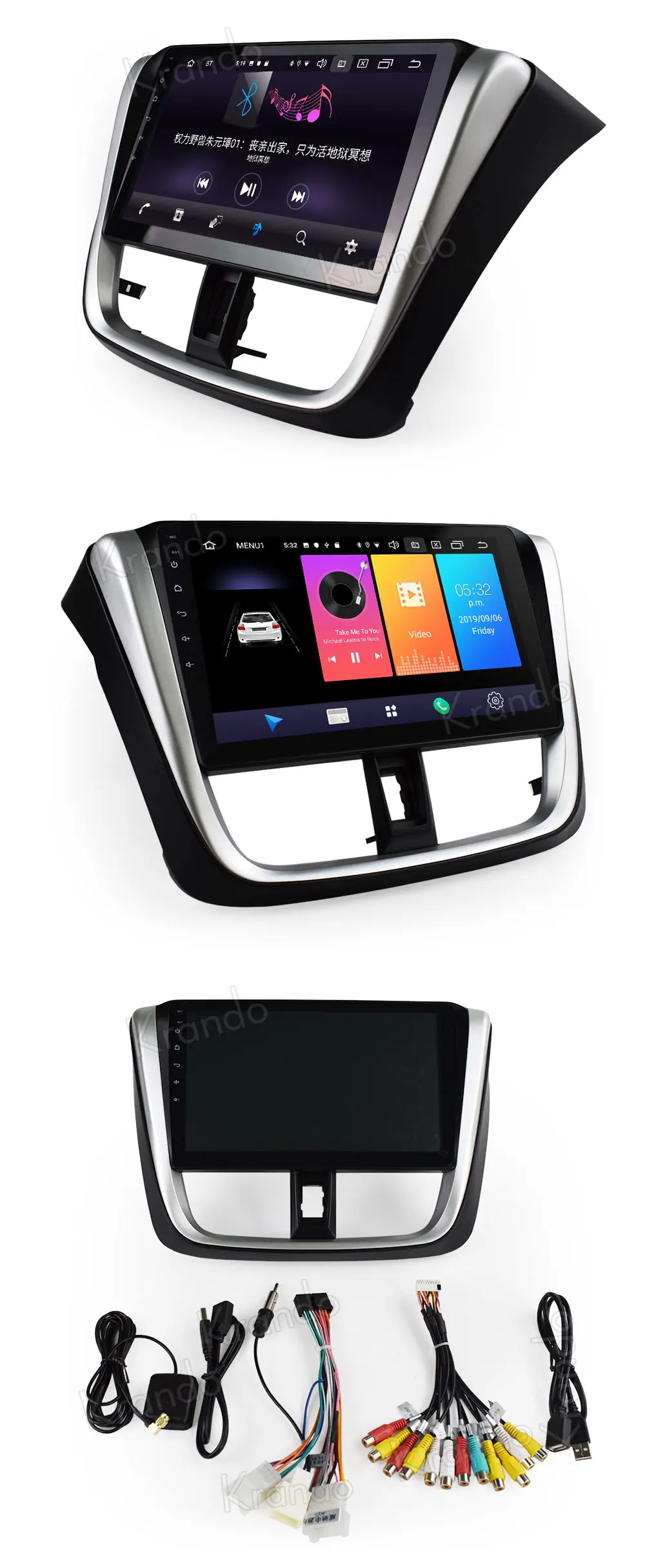 Krando 2+ 32G Android 8,1 10," ips полный сенсорный экран мультимедийный плеер для Toyota YARIS Sedan+ аудио плеер gps Нет 2din DVD