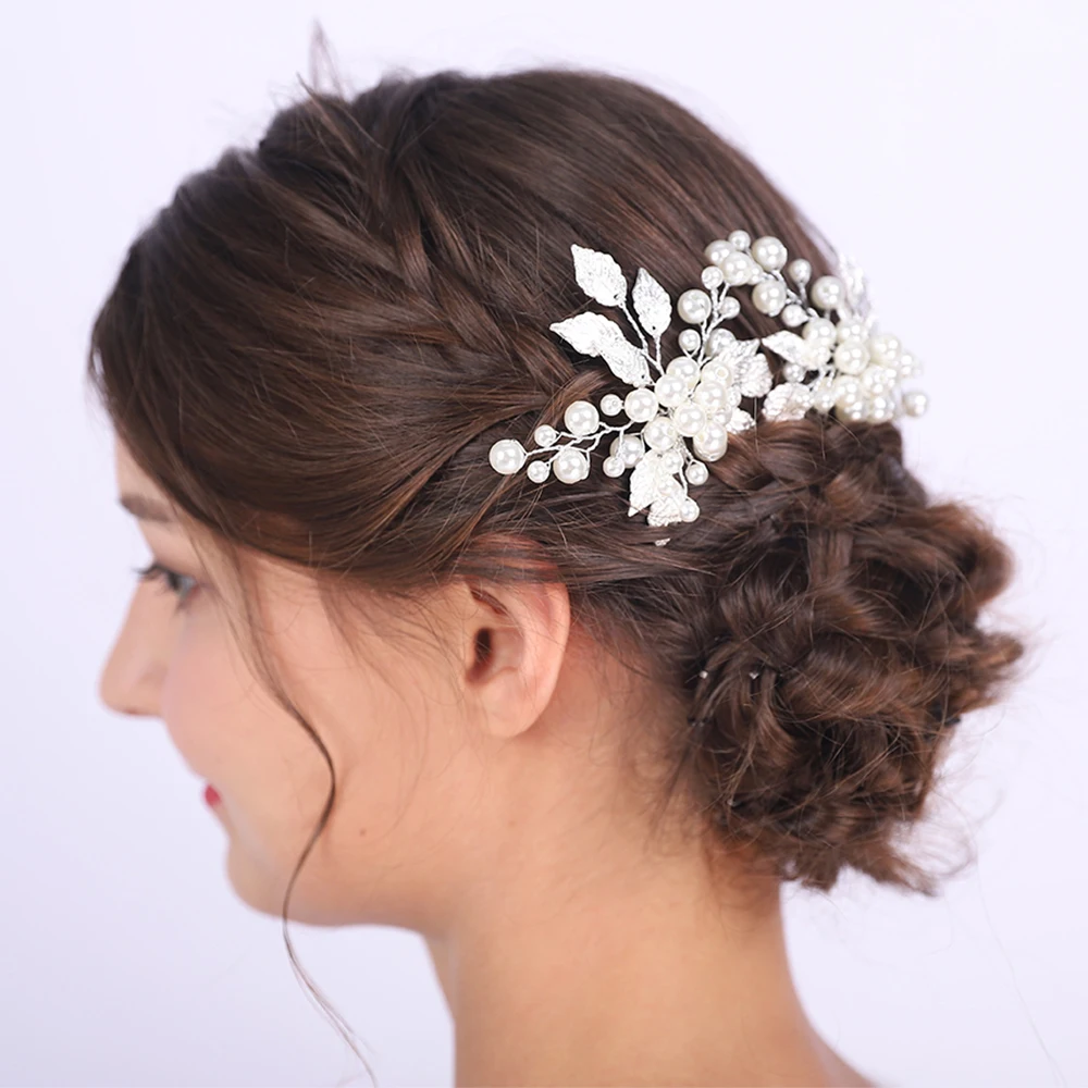 Женские свадебные заколки для волос винтажная Серебристая/Золотая заколка с