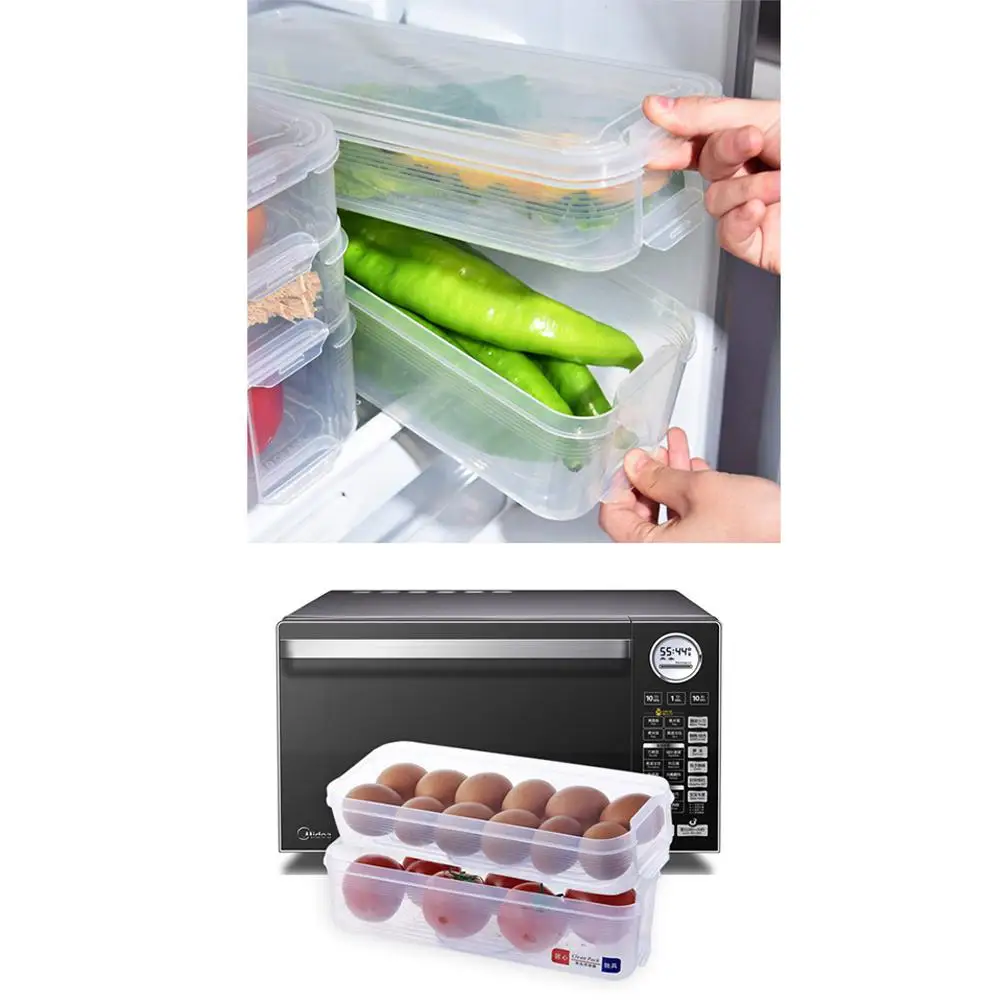 Прямоугольные ящики для хранения Контейнер для холодильника контейнеры для хранения еды с крышкой для кухонного холодильника шкаф Настольный Органайзер
