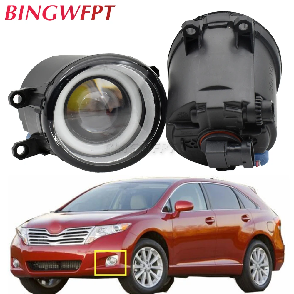 2pcs Led Fog Lights + Angel Eye Fog Lamp Assembly For Toyota Venza