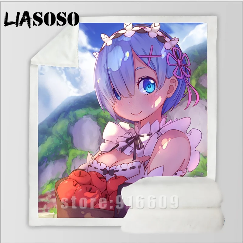 Сексуальный Re: zero двойной горничной Рам Rem Диван Постельные принадлежности офис Harajuku зимнее модное одеяло покрывало детское одеяло для путешествий одеяло для прогулок - Цвет: 04