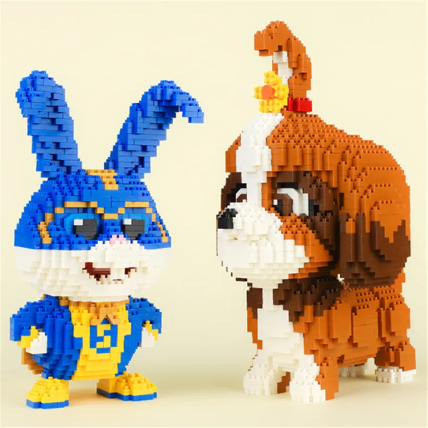 Balody Pet Dog Маргаритка петух белый снежок кролик и Супермен 3d модель строительные