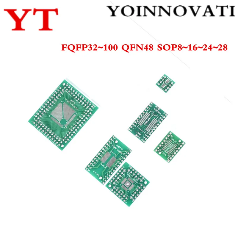 30 шт. = 6*5 Комплект печатной платы SMD адаптер конвертер FQFP 32 44 64 80 100 HTQFP QFN48 SOP sssop TSSOP 8