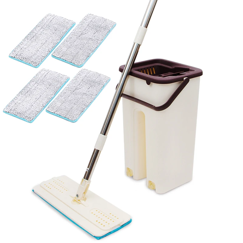 Newly Dust Wizard Mop Cleaning Tool Kit 360 Degree Rotating Tile Marble Floor for Home