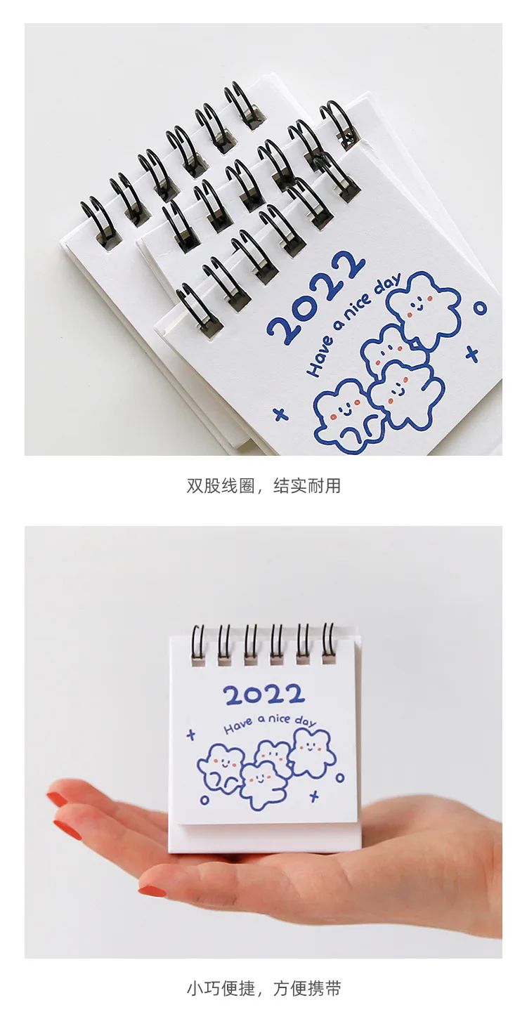 Mohamm 1PC 2022 Cute Creative Mini Desk Calendar Decoration Stationery School Supplies
