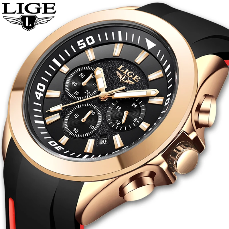Relogio Masculino новинка 2019 LIGE мужские часы кожа Автоматическая Дата кварцевые люксовый