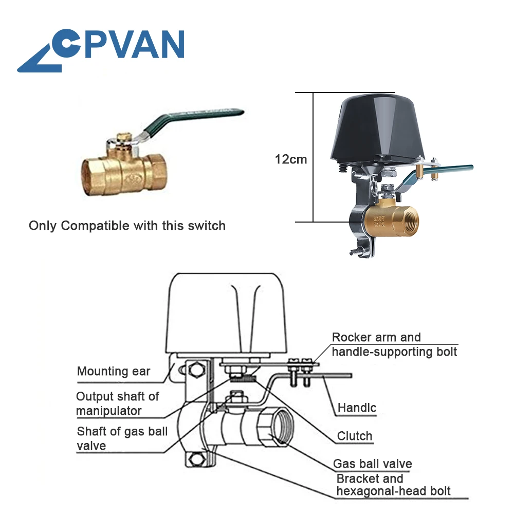 Умный Wi-Fi клапан для воды CPVAN Tuya, контроллер клапана газа ...