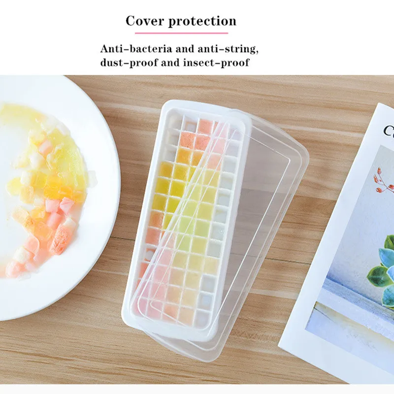 

Summer 12Grid 48Grid 60 Grid ice cube pudding machine mold refrigerator ice mold tray tool soft plastic strip kitchen tool gadge