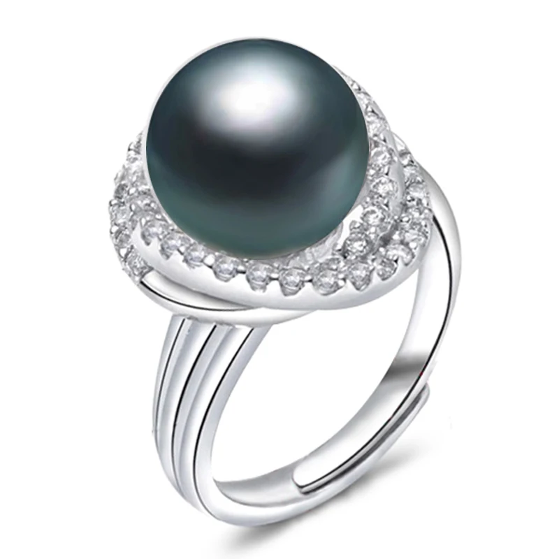 Natural Big Pearl Rings For Women,Wedding Freshwater Pearl Ring 925 Silver Fashion Jewelry